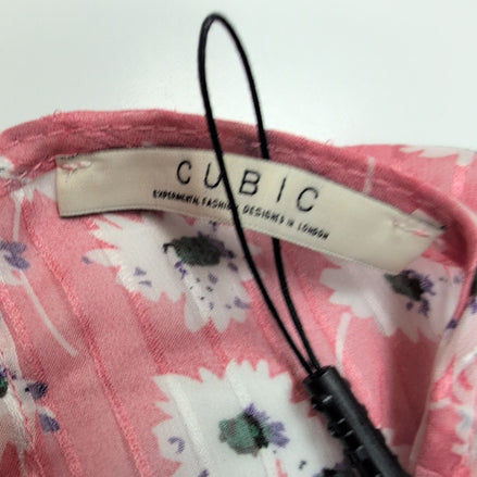 Robe Cubic S Rose Marguerites Manches Courtes Neuve Étiquette