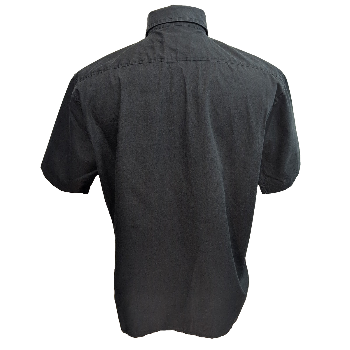 Chemise Yves Saint Laurent Vintage Noir Logo Brodé Taille L Manches Courtes