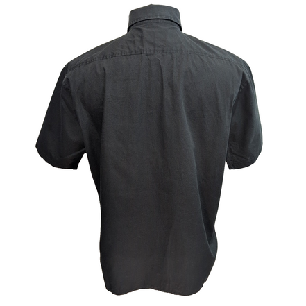Chemise Yves Saint Laurent Vintage Noir Logo Brodé Taille L Manches Courtes