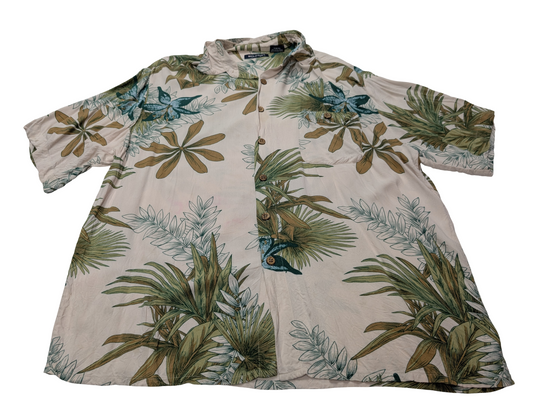 Chemise hawaïenne Puritan feuilles manches courtes taille L