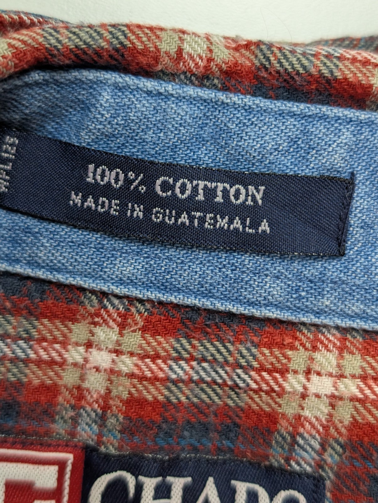 🔥 CHEMISE FLANELLE CHAPS RALPH LAUREN S (P) CARREAUX BLEU ROUGE TBE