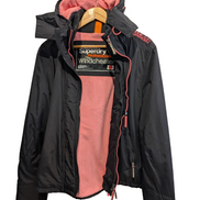 Blouson veste zippée à capuche Superdry femme Artic noire taille XL 14b