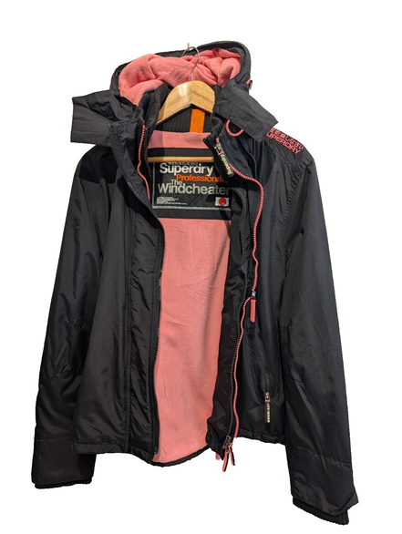 Blouson veste zippée à capuche Superdry femme Artic noire taille XL 14b