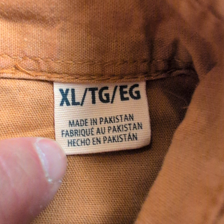 Chemise Red Head Workwear Orange Marron Vintage Manches Longues XL XXL