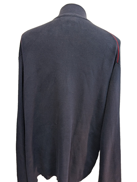 Gilet Tommy Hilfiger Bleu Marine Zippé Col Montant - Taille 3XL