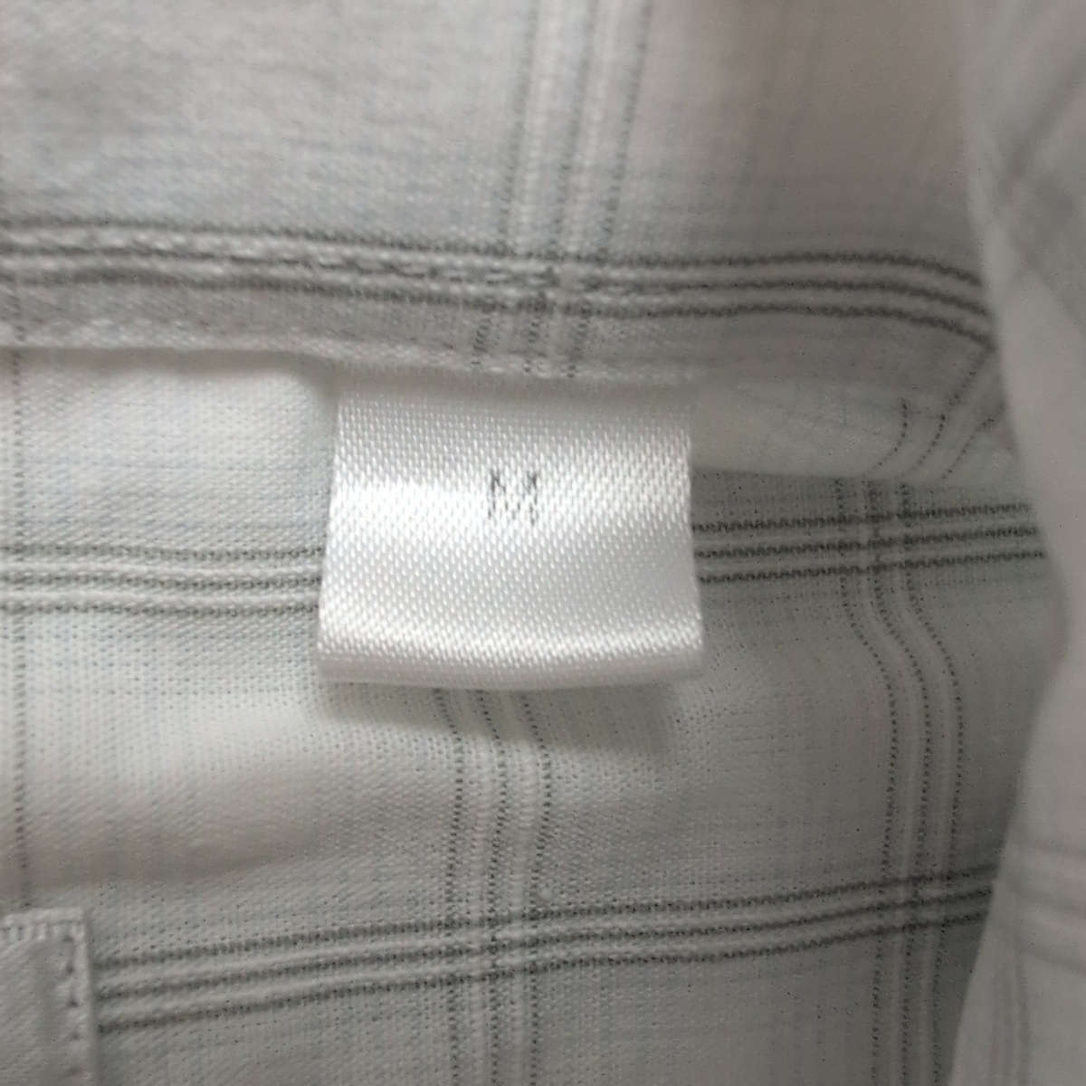 Chemise YVES SAINT LAURENT M Blanche Carreaux Gris 100% Coton Manches Courtes