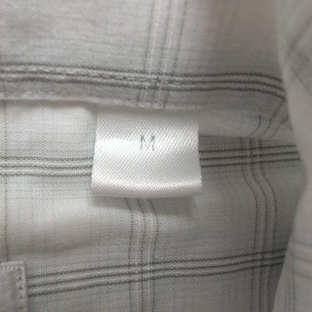 Chemise YVES SAINT LAURENT M Blanche Carreaux Gris 100% Coton Manches Courtes