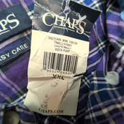 Chemise CHAPS violette à carreaux taille XXL Neuve #76e