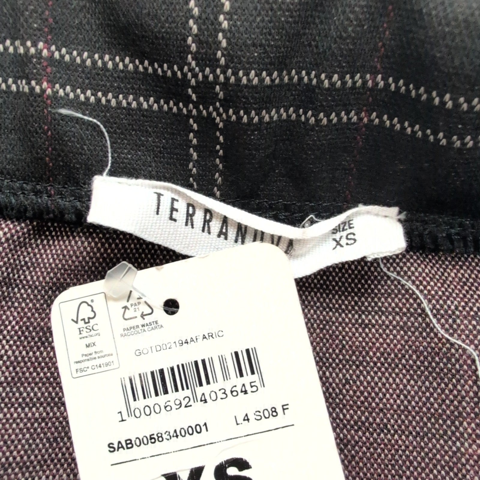 Mini Jupe Femme XS Terranova Noire Stretch Neuve avec Étiquette