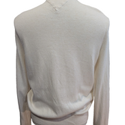 Pull Tommy Hilfiger Homme Col Montant Blanc Cassé - Coton Pima & Cachemire - M