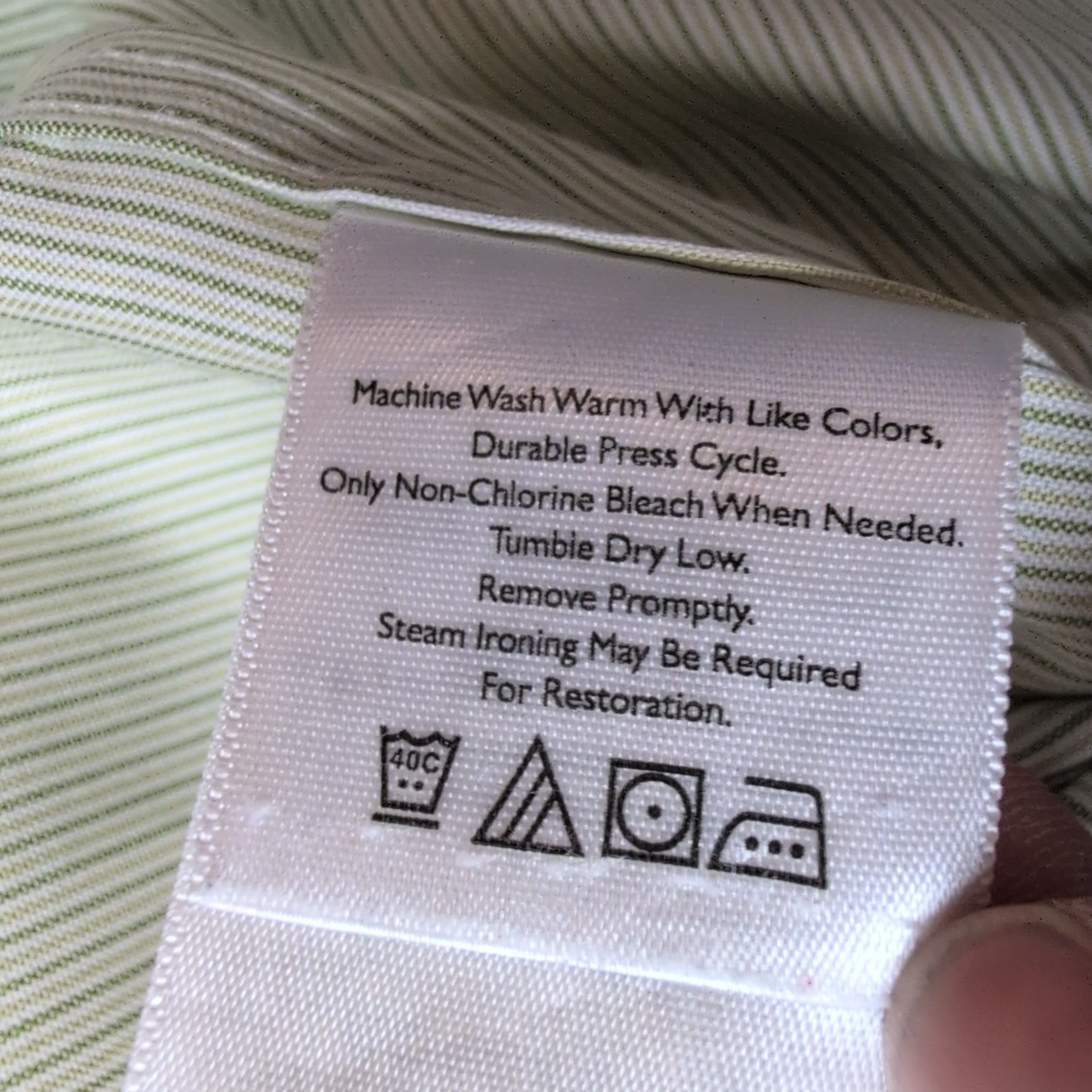 Chemise Eddie Bauer M vert rayures fines coton col boutonné manches longues