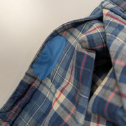 CHEMISE Ralph Lauren Homme L CUSTOM FIT Bleu Carreaux TBE Réparée 100% Coton