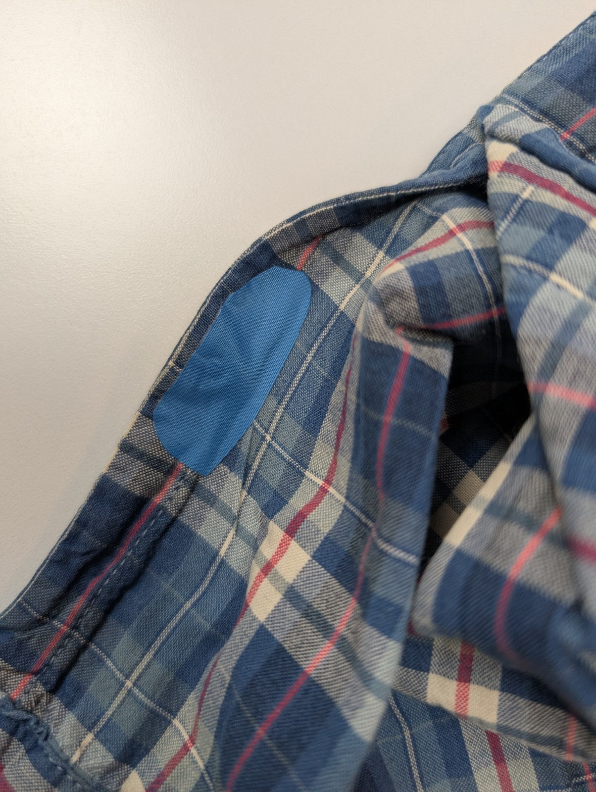 CHEMISE Ralph Lauren Homme L CUSTOM FIT Bleu Carreaux TBE Réparée 100% Coton