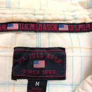 Chemise US Polo Assn Carreaux Bleu et Blanc Taille M 100% Coton Manches courtes