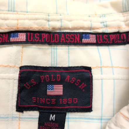 Chemise US Polo Assn Carreaux Bleu et Blanc Taille M 100% Coton Manches courtes