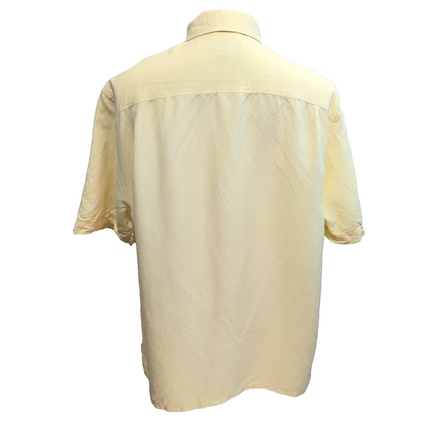 Chemise Hawaïenne Visitor XL Lin Rayonne Style Cuba Panama Jaune Pâle