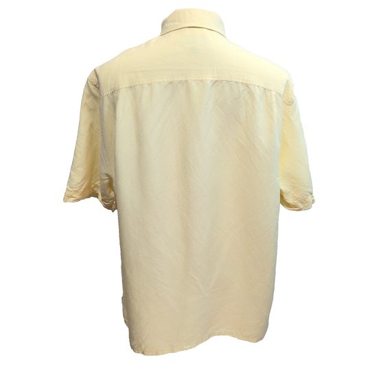 Chemise Hawaïenne Visitor XL Lin Rayonne Style Cuba Panama Jaune Pâle