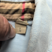 Chemise BURBERRY vintage L bleu Oxford logo écusson brodé coton