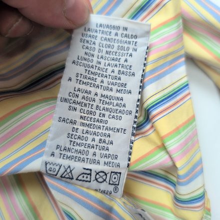 Chemise Polo Ralph Lauren Custom Fit M Rayures Multicolores Logo Bleu