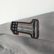 Chemise Harley Davidson M Grise Vintage Brodée Dos Manches Longues Coton
