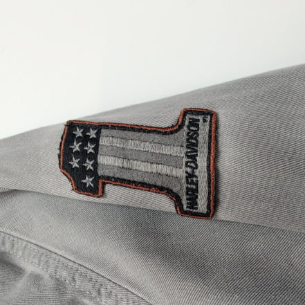 Chemise Harley Davidson M Grise Vintage Brodée Dos Manches Longues Coton