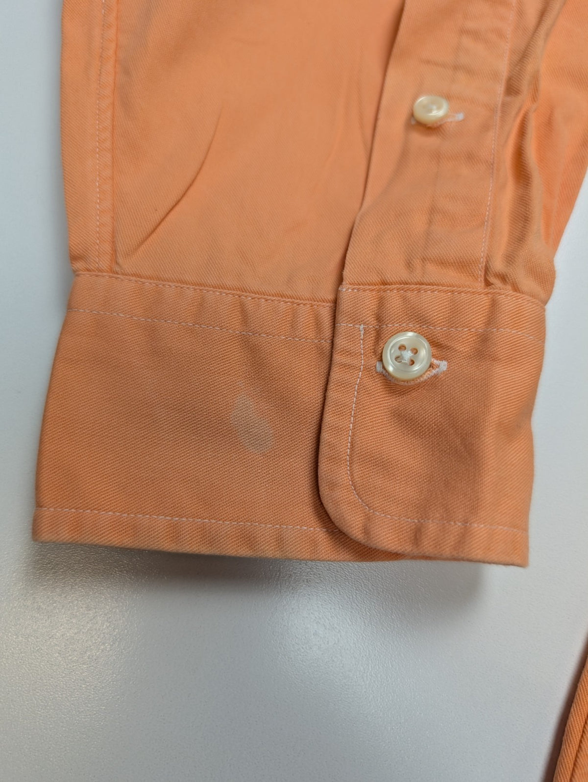 Chemise Polo Ralph Lauren Shirt XL Corail Orange Button Down Logo Bleu Ciel