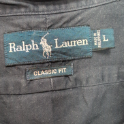 Chemise Ralph Lauren L Bleu Marine Classic Fit Logo Rouge Button Down Shirt