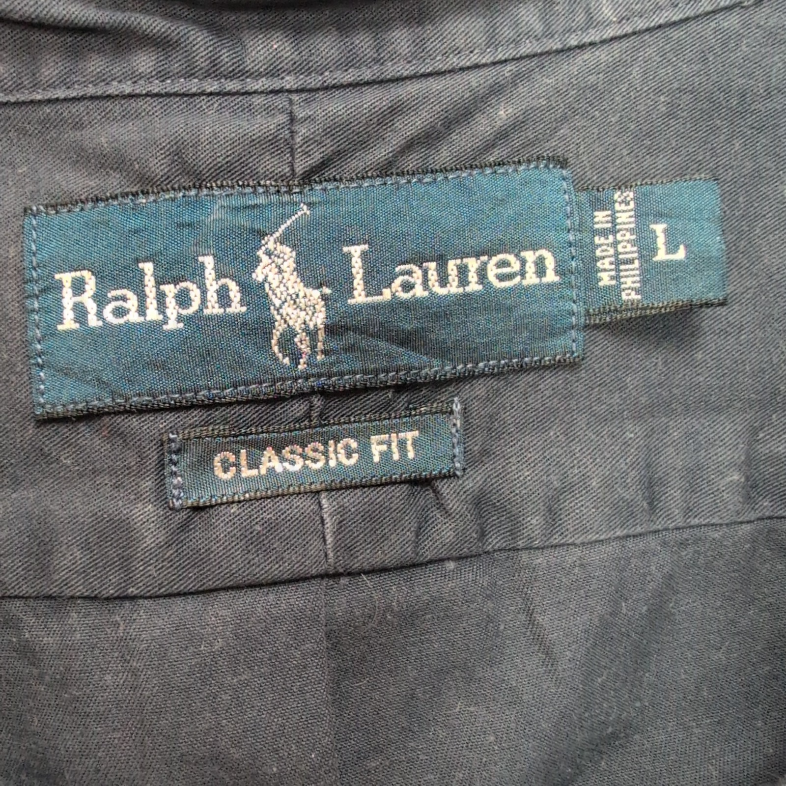 Chemise Ralph Lauren L Bleu Marine Classic Fit Logo Rouge Button Down Shirt
