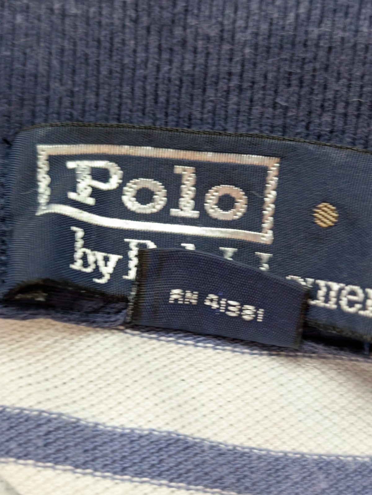 Polo manches courtes Polo Ralph Lauren L bleu marine blanc rayures coton