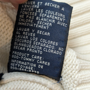 Pull Tommy Hilfiger Homme Col Rond Blanc Cassé Maille Robuste - Taille M