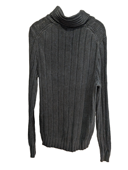 Pull Polo Ralph Lauren M vert foncé lin soie col boule maille torsadée RL