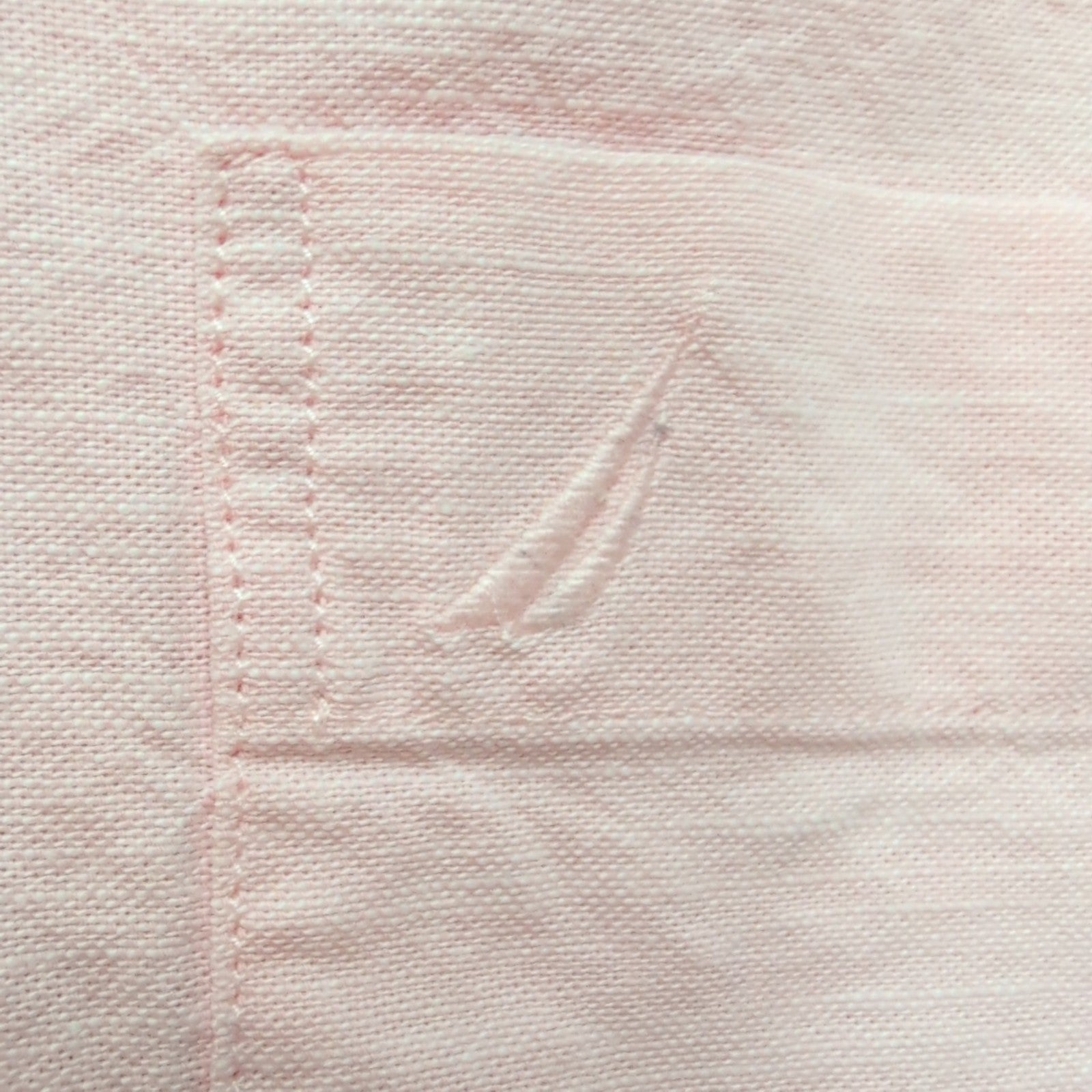 Chemise Nautica L Rose Pâle Made in Mauritius 100% Coton Logo Brodé