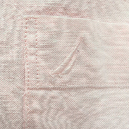 Chemise Nautica L Rose Pâle Made in Mauritius 100% Coton Logo Brodé