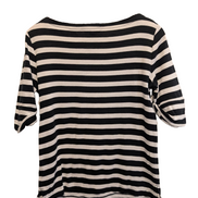 Marinière LAUREN Ralph Lauren M rayures noir blanc manches 3/4 zip doré