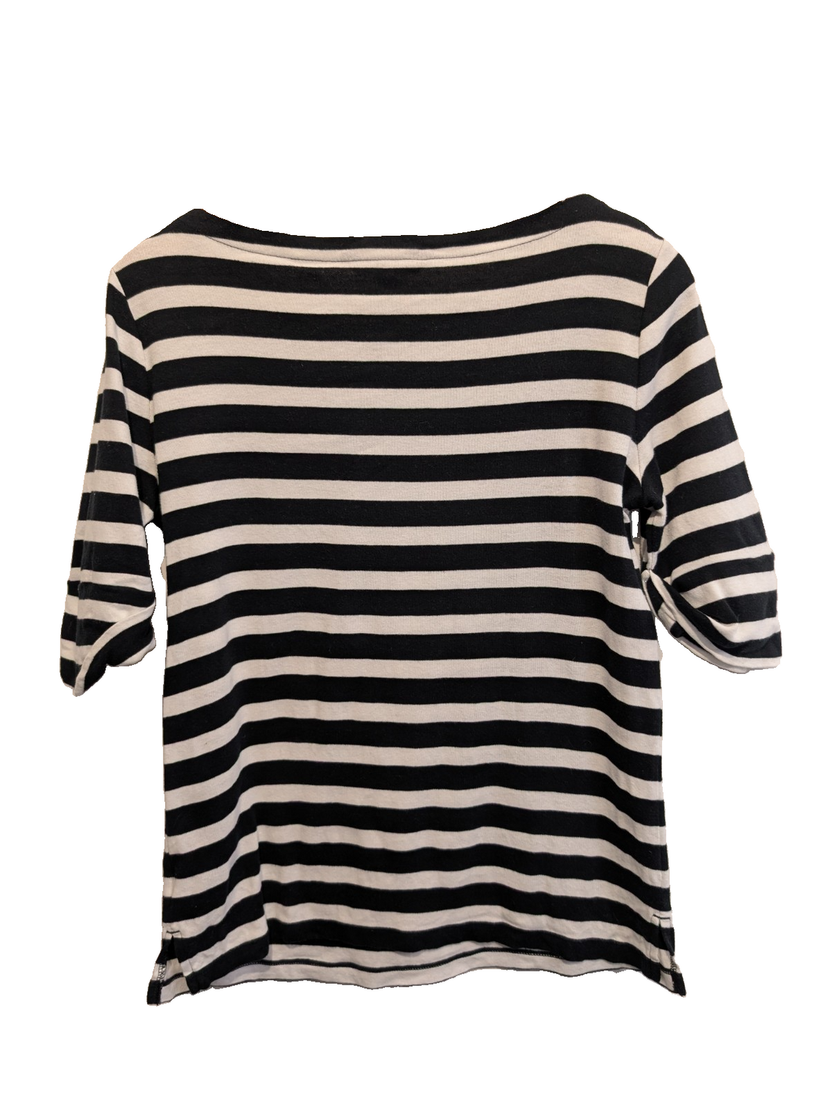 Marinière LAUREN Ralph Lauren M rayures noir blanc manches 3/4 zip doré