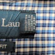 Chemise Ralph Lauren XL Classic Fit Bleue Carreaux Coton Made in Hong Kong