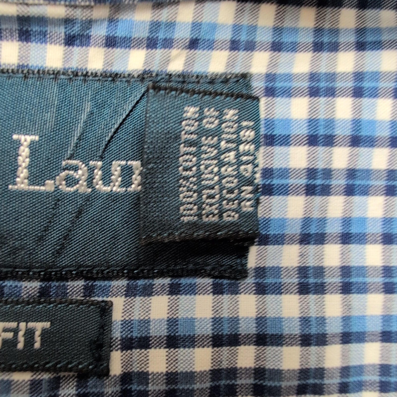 Chemise Ralph Lauren XL Classic Fit Bleue Carreaux Coton Made in Hong Kong