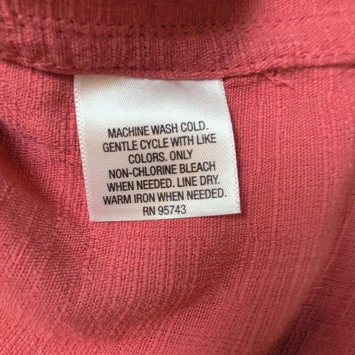 Chemise Tasso Elba Soie Lin Rouge Pâle Manches Courtes Taille L