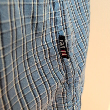Chemise WRANGLER Homme L Bleue à Carreaux Wrinkle Resistant Poche