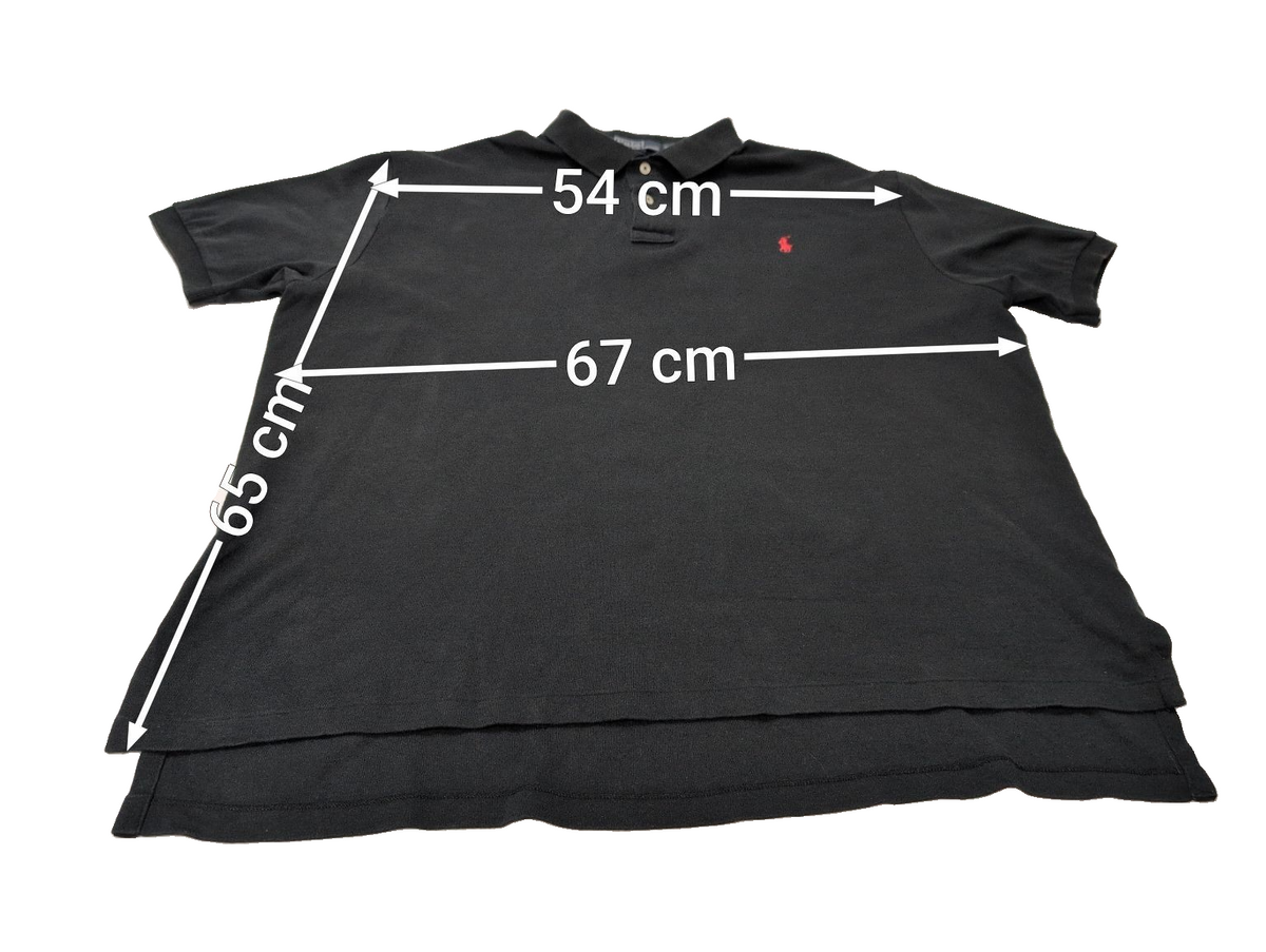 Polo manches courtes Polo Ralph Lauren XL noir uni logo rouge coton