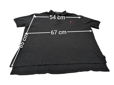 Polo manches courtes Polo Ralph Lauren XL noir uni logo rouge coton