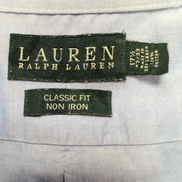 Chemise Lauren Ralph Lauren Classic Fit Bleu Clair Uni XL XXL manches longues