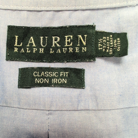 Chemise Lauren Ralph Lauren Classic Fit Bleu Clair Uni XL XXL manches longues
