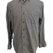 Chemise LANDS' END T.M Velours Côtelé Gris 71% Coton Classic Fit