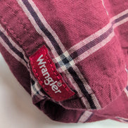 Chemise Wrangler stretch manches courtes bordeaux à carreaux 2 poches 3XL / 4XL