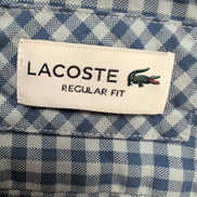 Chemise Lacoste 40 M Regular Fit Bleu Carreaux Coton Logo Brodé Poche