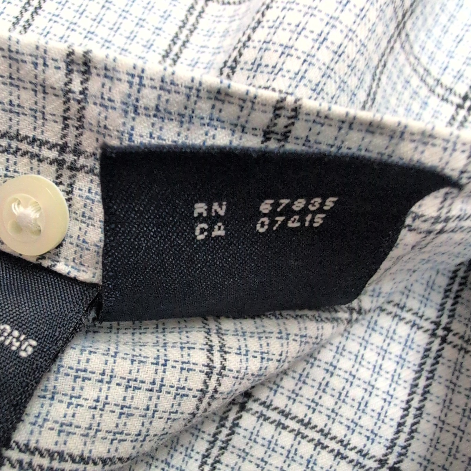 Chemise Nautica L Carreaux Made in Hong Kong Logo Brodé 100% Coton