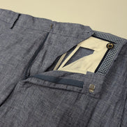 Pantalon Murano Baird McNutt 100% Lin Bleu Chino Taille W34 L34