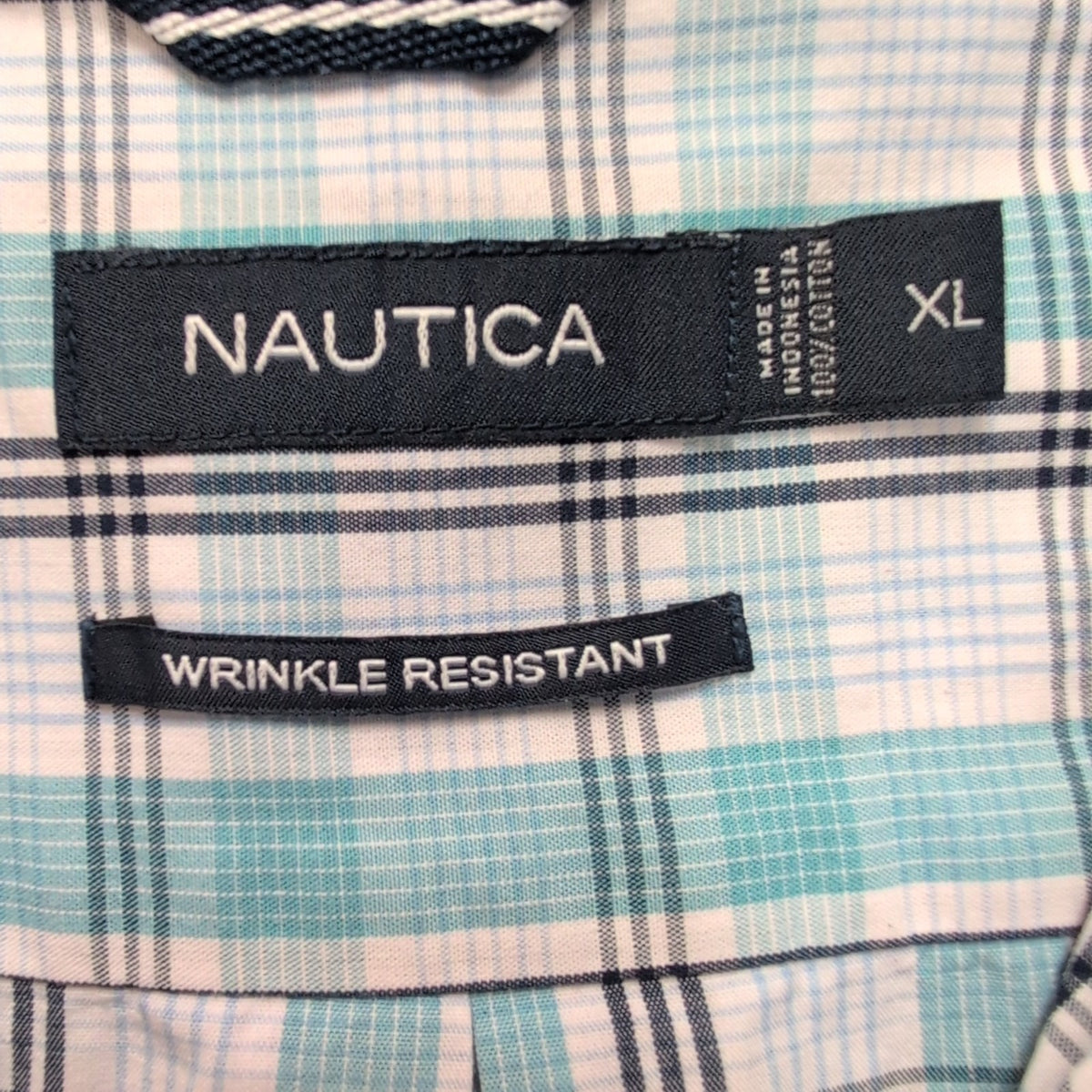 Chemise Nautica Verte À Carreaux Manches Longues Taille XL