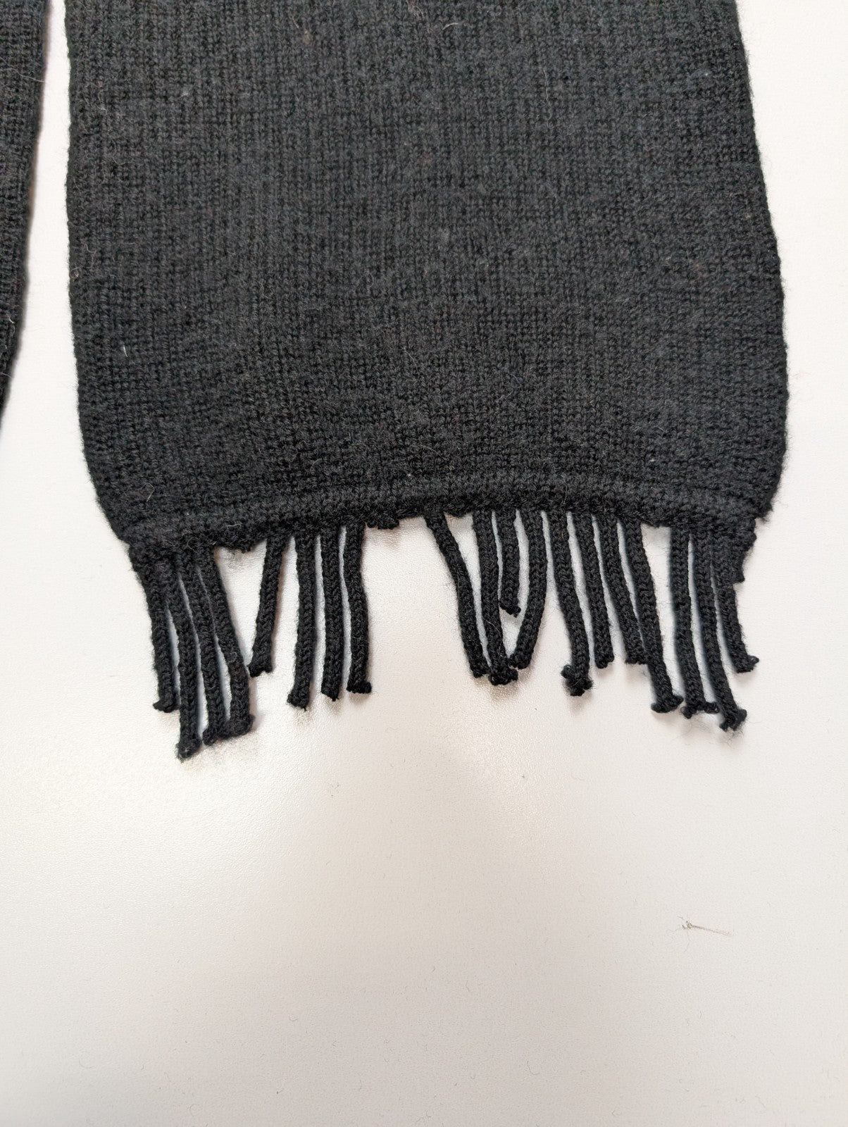 Écharpe Polo Ralph Lauren 100% Laine Mérinos Noire Logo Marron